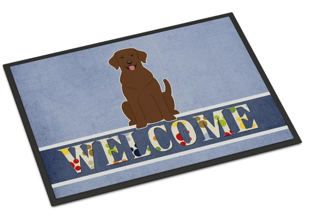 Main image of Caroline's Treasures Chocolate Labrador Welcome Doormat 18 x 27 Multicolor