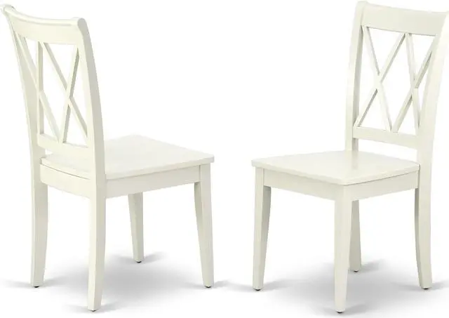 Main image of Set of 2 Chairs CLC-LWH-W Clarksville Double X-back chairs in Linen White finish