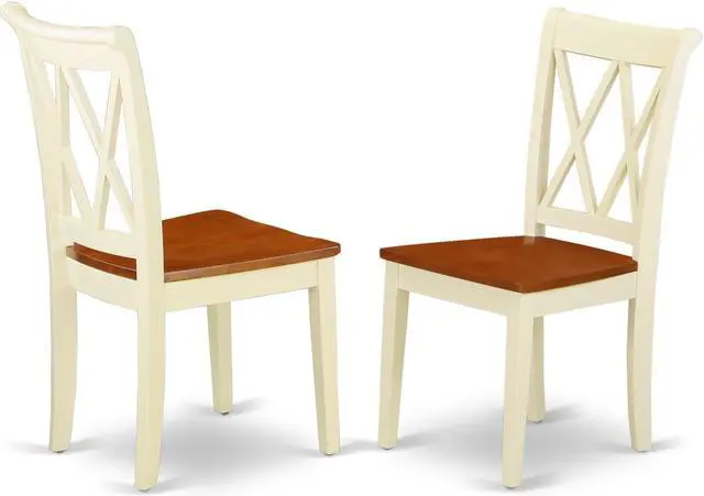 Main image of Set of 2 Chairs CLC-BMK-W Clarksville Double X-back chairs in Buttermilk & Cherry finish