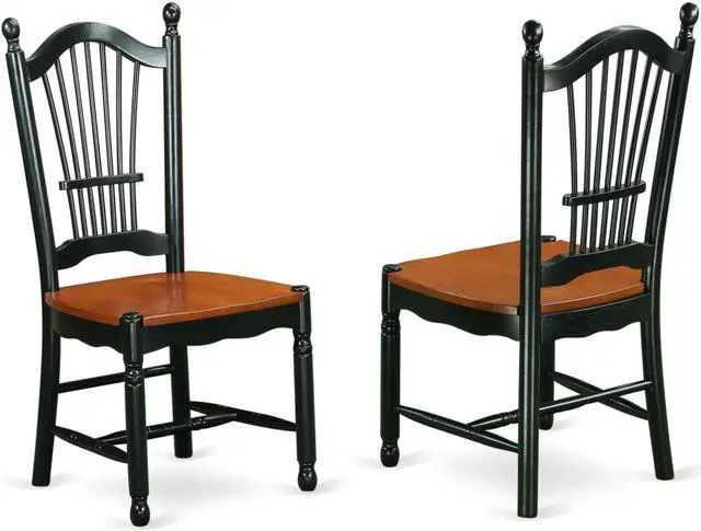 Main image of Set of 2 Chairs DOC-BCH-W Dover Dining Room Chairs With Wood Seat - Finished in Black and Cherry