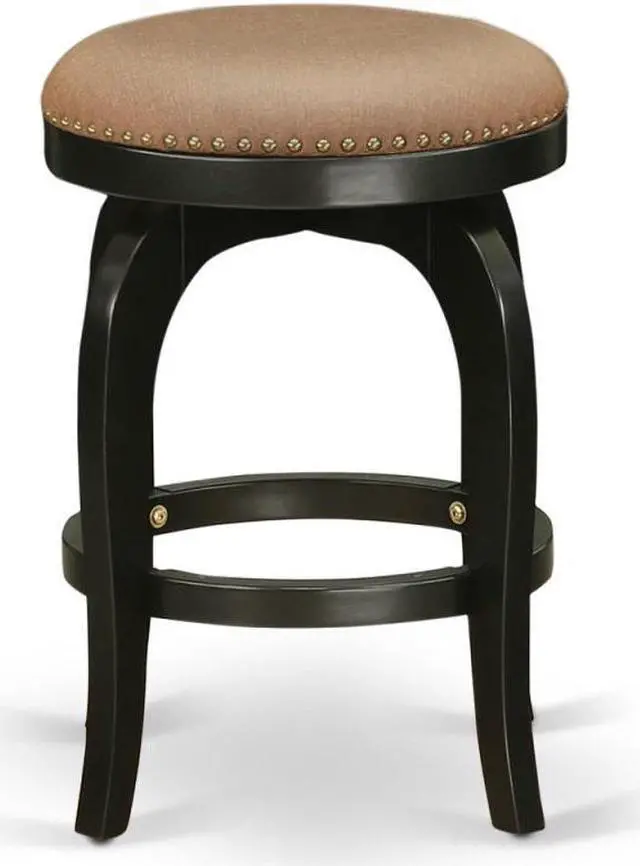 Alt view image 3 of 6 - BFS024-112 Bedford Swivel Backless Barstool 24'' Seat Height With Black Leg And Pu Leather Brown Roast