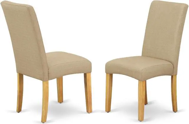 Main image of Set of 2 Chairs DRP4T16 Parson Chair with Oak Finish Leg and Linen fabric- Dark Khaki Color