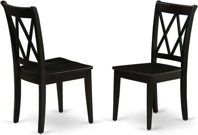 Main image of Set of 2 Chairs CLC-BLK-W Clarksville Double X-back chairs in Black finish