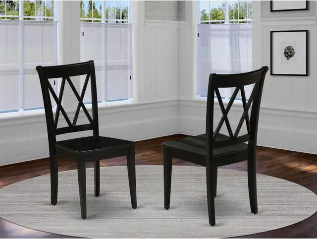 Alt view image 2 of 4 - Set of 2 Chairs CLC-BLK-W Clarksville Double X-back chairs in Black finish