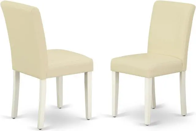 Main image of Set of 2 Chairs ABP2T64 Abbott Parson Chair With Linen White Leg And Pu Leather Color White