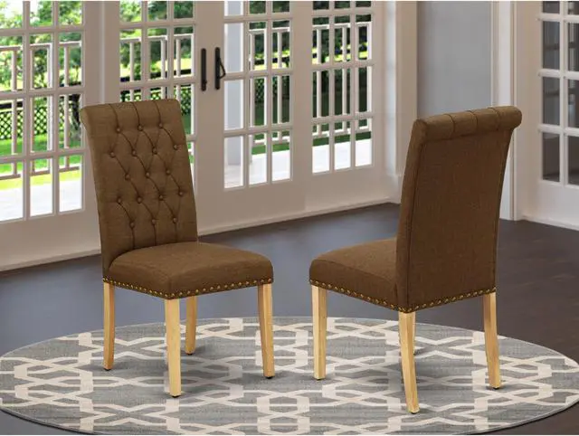 Alt view image 2 of 4 - Set of 2 Chairs BRP4T18 Bremond Parson Chair With Oak Leg And Linen Fabric