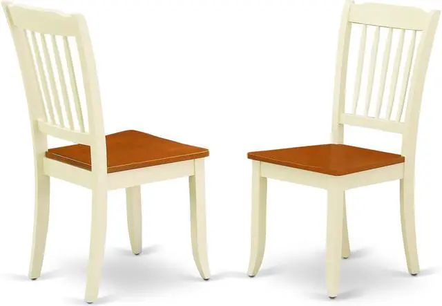 Main image of Set of 2 Chairs DAC-BMK-W Danbury vertical slatted back chairs in buttermilk finish