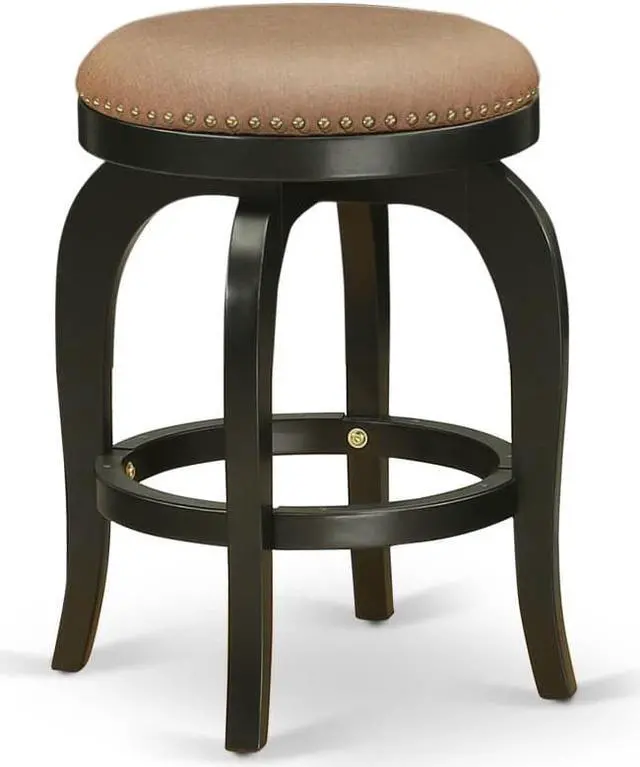 Main image of BFS024-112 Bedford Swivel Backless Barstool 24'' Seat Height With Black Leg And Pu Leather Brown Roast