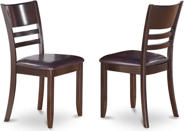 Main image of Set of 2 Chairs LYC-CAP-LC Lynfield Dining Chair with Faux Leather Upholstered Seat in Cappuccino Finish