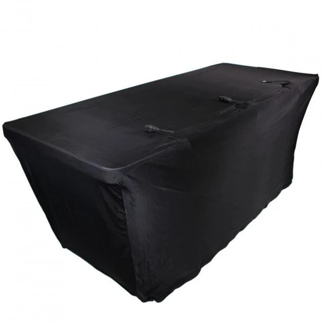 Alt view image 3 of 7 - ProX X-ST6BL 6 Ft. Open Back Spandex Table Cover Scrim - Black