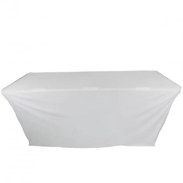 Alt view image 2 of 7 - ProX X-ST6W 6 Ft. Open Back Spandex Table Cover/Scrim - White