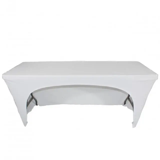 Alt view image 4 of 7 - ProX X-ST6W 6 Ft. Open Back Spandex Table Cover/Scrim - White