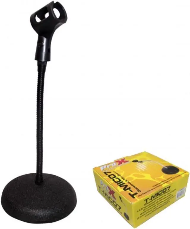 Main image of ProX T-MIC07 Gooseneck Desktop Microphone Stand With 6" Round Base