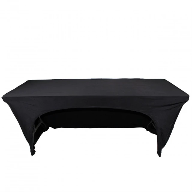 Alt view image 4 of 7 - ProX X-ST6BL 6 Ft. Open Back Spandex Table Cover Scrim - Black