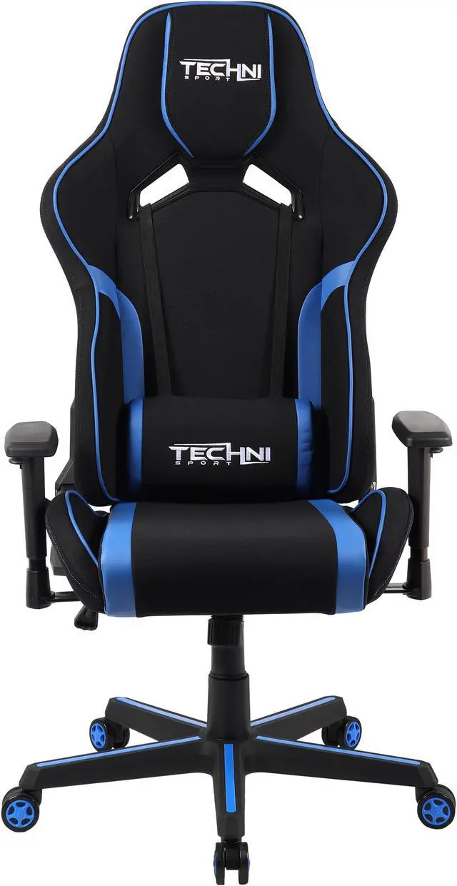 Alt view image 3 of 20 - TechniSport TSF-71 Fabric Office-PC Gaming Chair, Blue
