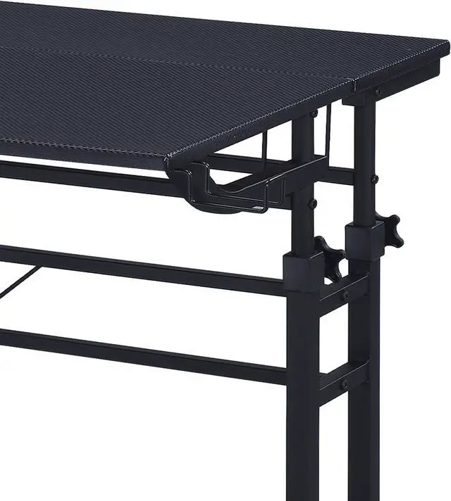 Alt view image 5 of 20 - Techni Mobili Rolling Writing Desk with Height Adjustable Desktop and Moveable Shelf, Black