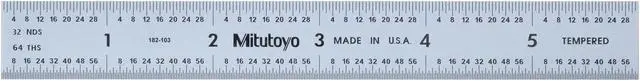 Alt view image 2 of 3 - MITUTOYO 182-103 Steel Rule,Rigid,6 In,32/64/10/100ths