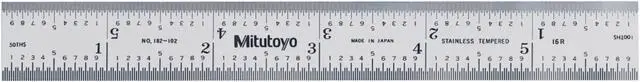 Main image of Mitutoyo Steel Rule,6" Size,16R Graduation,3/4" W  182-102