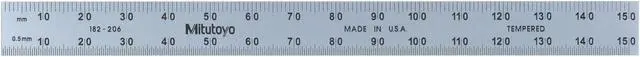 Alt view image 3 of 3 - MITUTOYO 182-206 Steel Rule,Rigid,6In,50/100ths/0.5/1mm