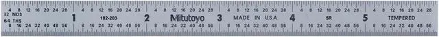 Alt view image 2 of 3 - MITUTOYO 182-203 Steel Rule,Flexible,6 In,32/64/10/100ths