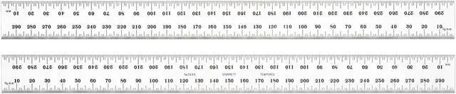 Alt view image 2 of 2 - STARRETT C635-300 Steel Rule,35 Grad,300 L x 25.4mm,Chrome