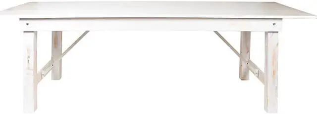 Main image of HERCULES Series 9' x 40" Rectangular Antique Rustic White Solid Pine Folding Farm Table