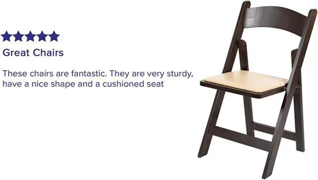 Alt view image 4 of 15 - HERCULES Series Chocolate Wood Folding Chair with Vinyl Padded Seat