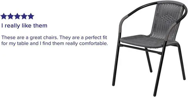 Alt view image 4 of 20 - Lila 2 Pack Gray Rattan Indoor-Outdoor Restaurant Stack Chair