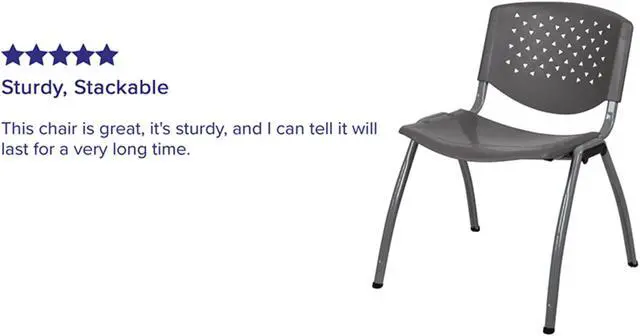 Alt view image 4 of 19 - HERCULES Series 880 lb. Capacity Gray Plastic Stack Chair with Titanium Gray Powder Coated Frame