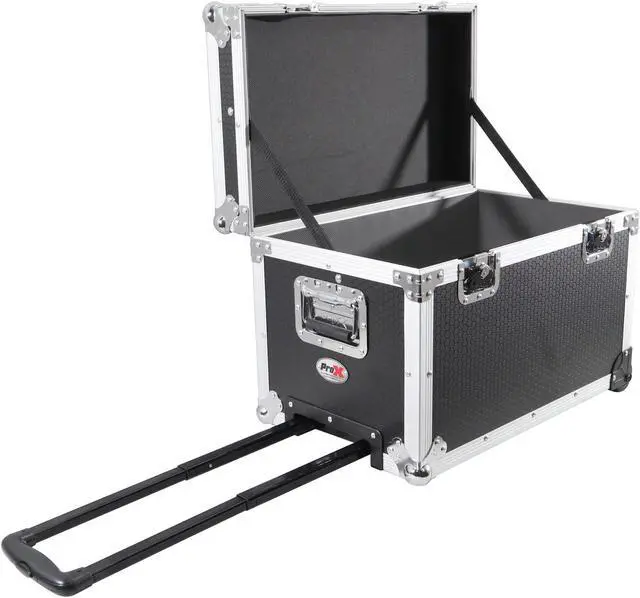 Alt view image 5 of 8 - Roll-away Utility Case W-Retractable Handle and Low-Profile Recessed Wheels 17" x 24.5" x 15" 2.2 Cu.Ft.