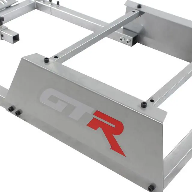 Alt view image 7 of 8 - GTR Simulator GTA Model Silver Frame with Red/White Real Racing Seat, Racing Driving Gaming Simulator Cockpit Gaming Chair with Gear Shifter Mount
