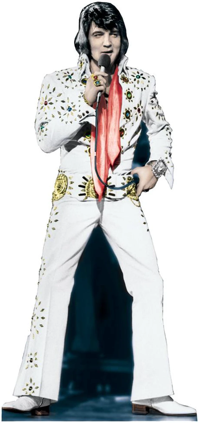 Alt view image 4 of 6 - Elvis Presley-White Jumpsuit Lifesized Standup