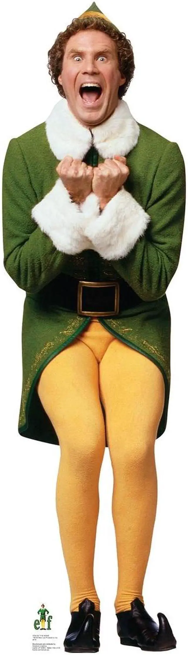 Alt view image 2 of 4 - Advanced Graphics Buddy The Elf Excited Life Size Cardboard Cutout Standup - Elf (2003 Film)