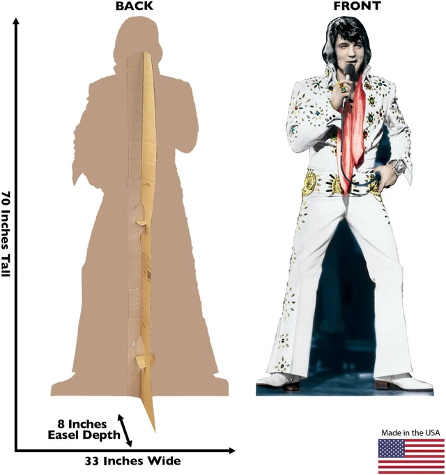 Alt view image 5 of 6 - Elvis Presley-White Jumpsuit Lifesized Standup