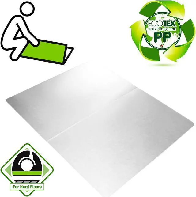 Main image of Ecotex Polypropylene Rectangular Anti-Slip Foldable Chair Mat for Hard Floors - 45" x 53"