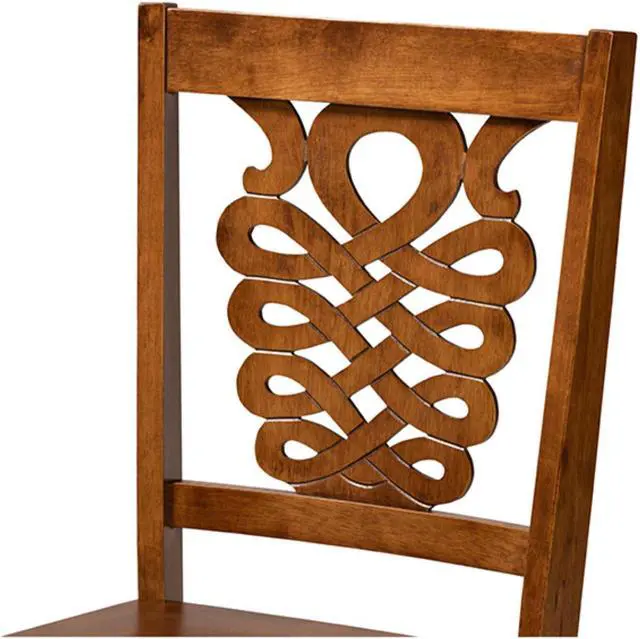 Alt view image 4 of 13 - Baxton Studio Gervais Modern and Contemporary Transitional Walnut Brown Finished Wood 2-Piece Dining Chair Set