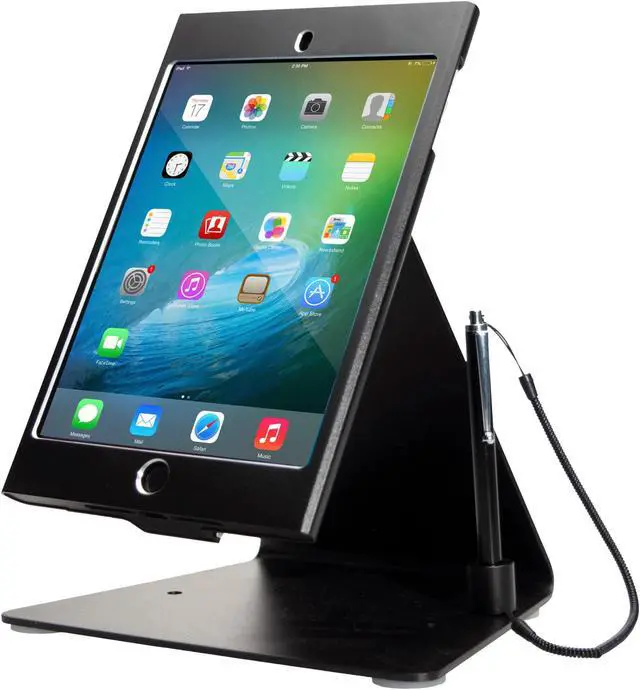 Alt view image 12 of 20 - Cta Digital Desktop Anti-Theft Stand Ipad Black Case Rotates 360 Degrees