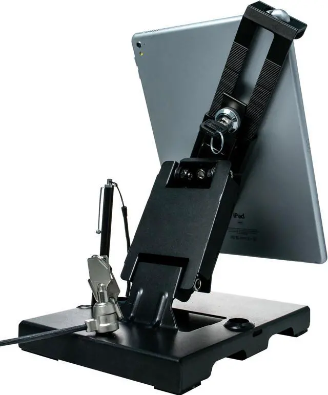 Alt view image 9 of 14 - CTA Digital Flat-Folding Tabletop Security Stand for 7-14 Inch Tablets - Up to 14" Screen Support - 10" Height x 8.3" Width x 7.3" Depth - Countertop, Wall Mountable, Tabletop - Me