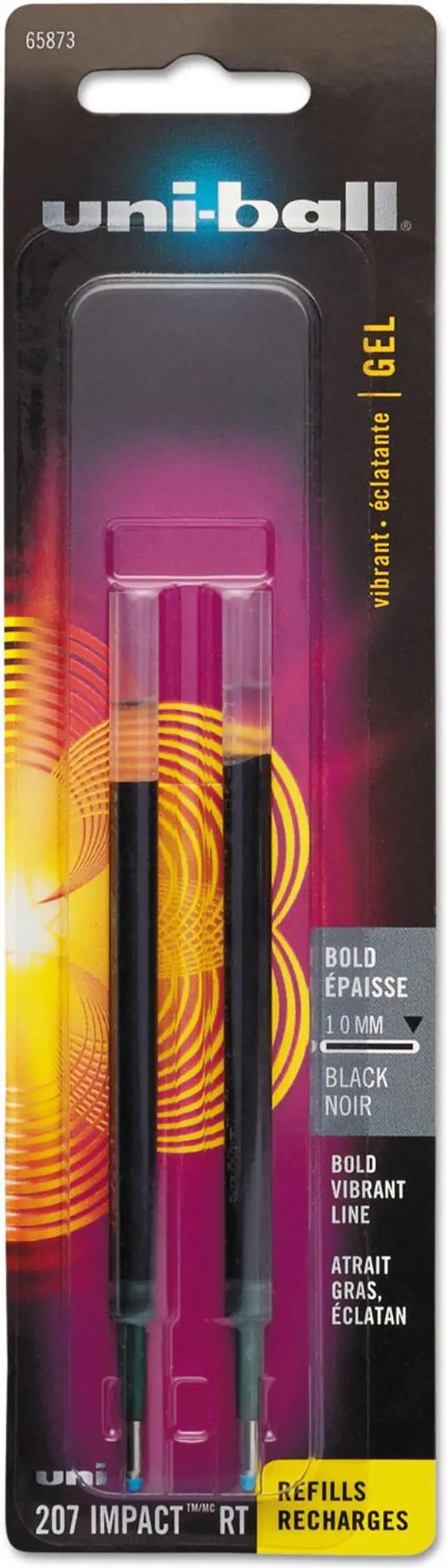 Main image of uni-ball Refill for uni-ball Gel 207 IMPACT RT Roller Ball Pens ,REFILL,GEL,IMPCTRT,BK,2PK