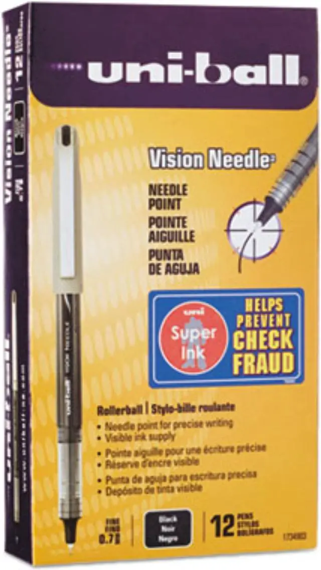 Alt view image 2 of 6 - uni-ball VISION Needle Stick Roller Ball Pen ,PEN,UB VISN NEEDLE,7MM,BK