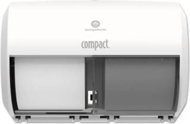 Alt view image 2 of 3 - Georgia Pacific Professional Compact Coreless Side-by-Side Double Roll Tissue Dispenser ,DISPENSER,SIDEBYSIDE,WH