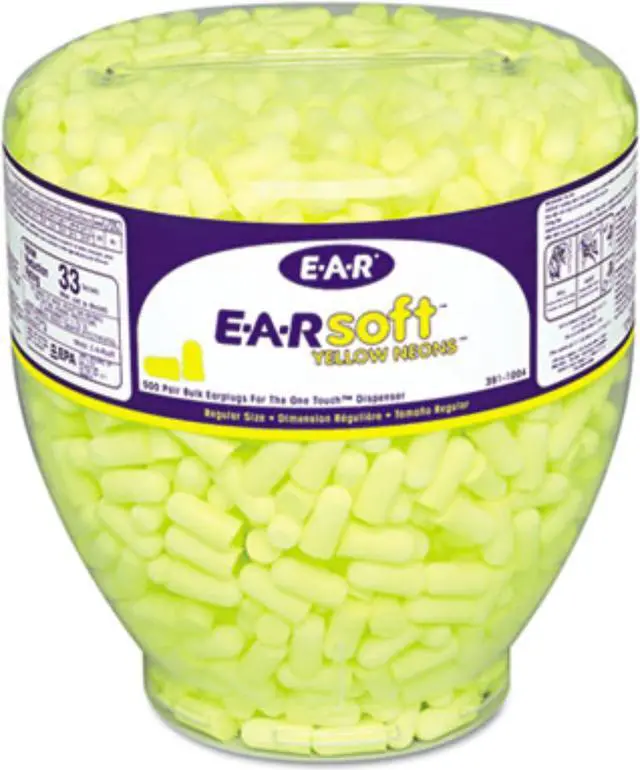 Alt view image 2 of 3 - 3M EARsoft Yellow Neon Earplug Refill for One Touch Dispensers ,REFILL,BTTL,EARSFT,500PR
