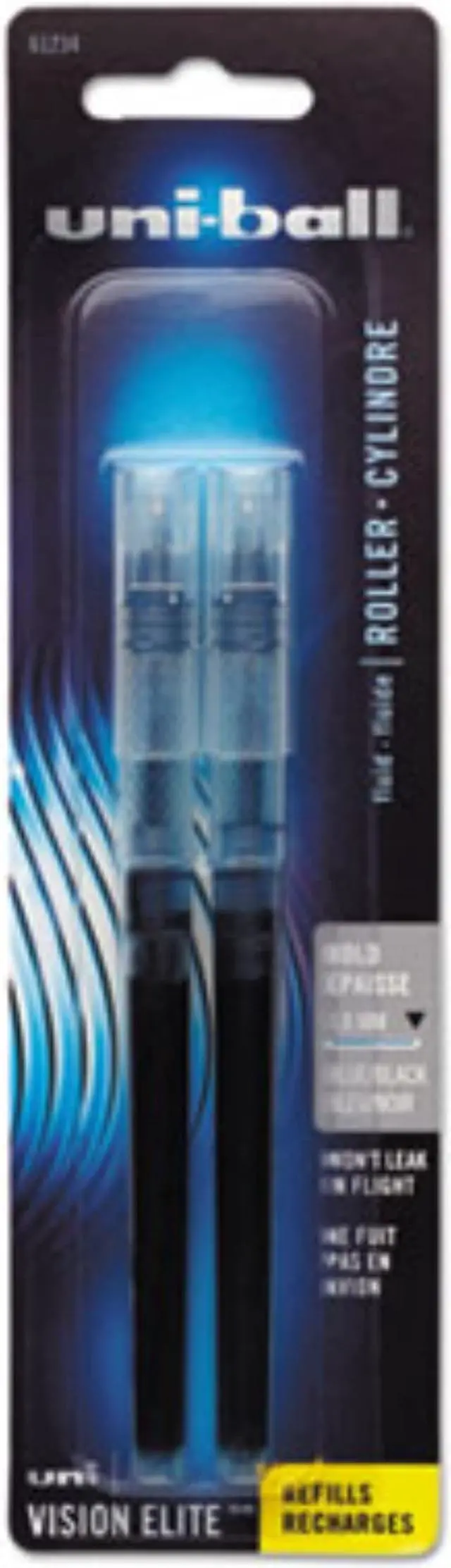 Alt view image 2 of 3 - uni-ball Refill for uni-ball Vision Elite Roller Ball Pens ,REFILL,RBALL,BLD,BEBK,2PK