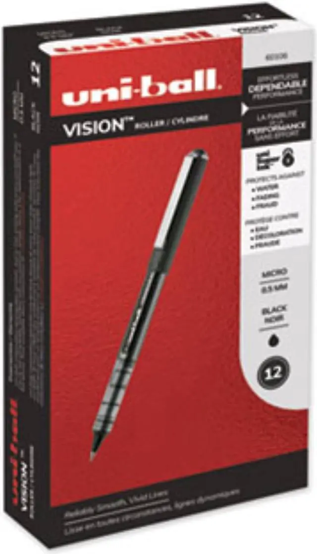 Alt view image 2 of 3 - uni-ball VISION Stick Roller Ball Pen ,PEN,UNIBALL,VISN,MICRO,BK