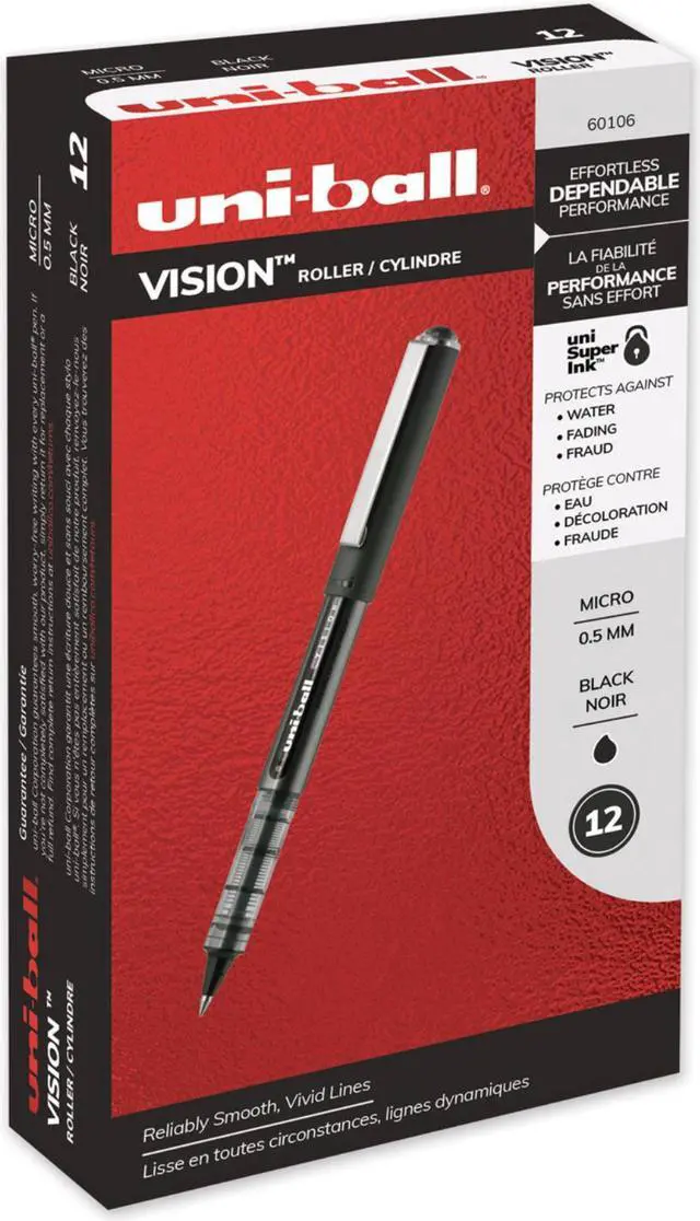 Main image of uni-ball VISION Stick Roller Ball Pen ,PEN,UNIBALL,VISN,MICRO,BK