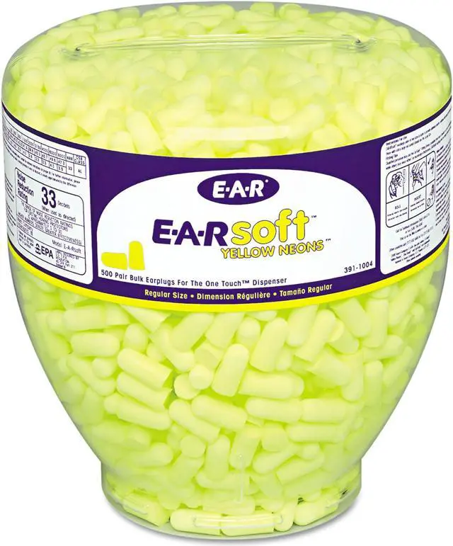 Main image of 3M EARsoft Yellow Neon Earplug Refill for One Touch Dispensers ,REFILL,BTTL,EARSFT,500PR