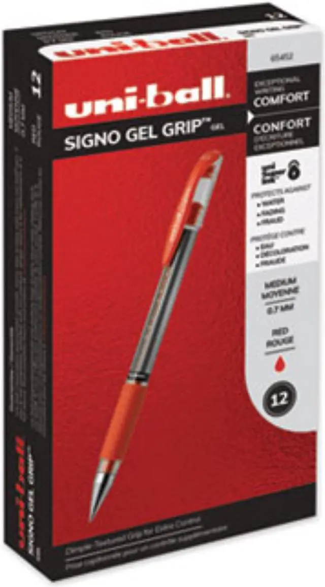 Alt view image 2 of 3 - uni-ball Signo GRIP Stick Gel Pen ,PEN,UNI-GEL GRIP,MED,RD