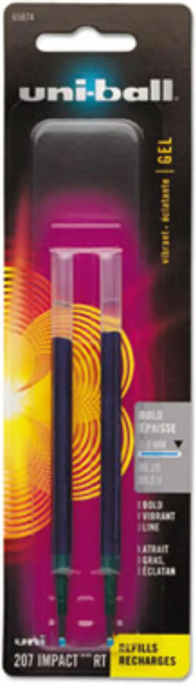 Alt view image 2 of 6 - uni-ball Refill for uni-ball Gel 207 IMPACT RT Roller Ball Pens ,REFILL,GEL,IMPCTRT,BE,2PK