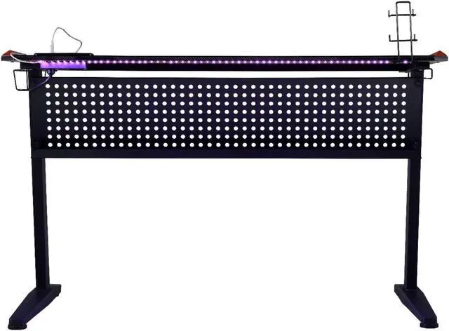 Alt view image 3 of 7 - Gaming Table w/USB Port, Black & Red Finish