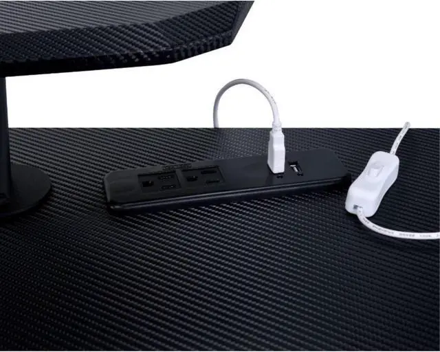 Alt view image 3 of 7 - Gaming Table w/USB Port, Black Finish